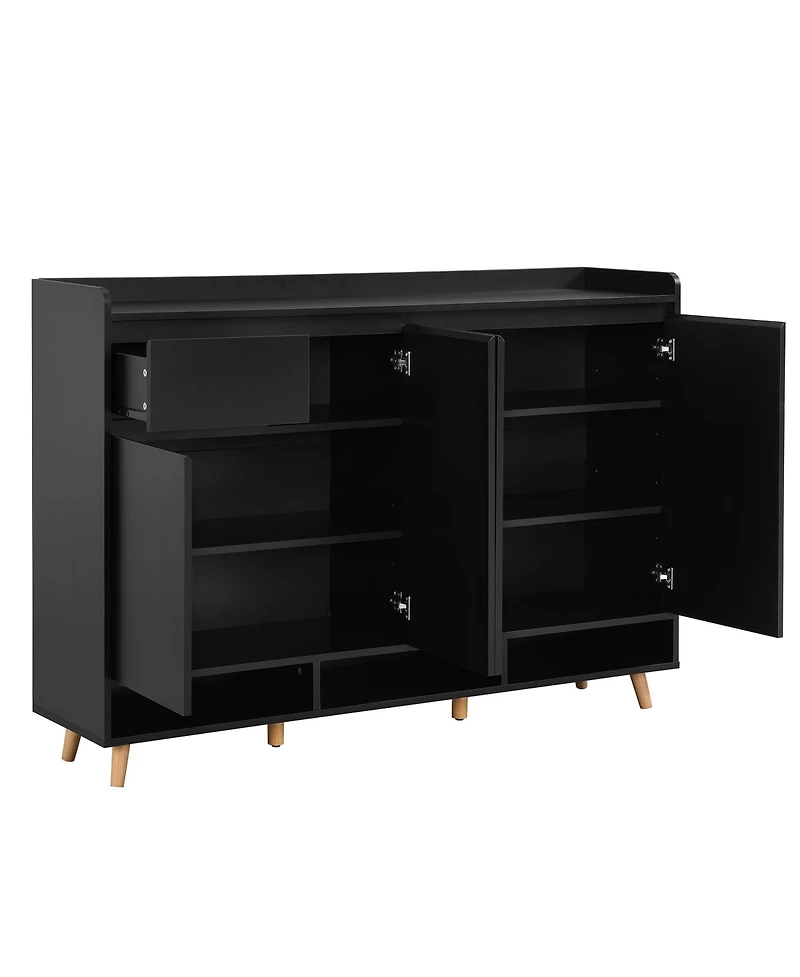 Simplie Fun Sleek Minimalist Shoe Cabinet with Adjustable Shelves