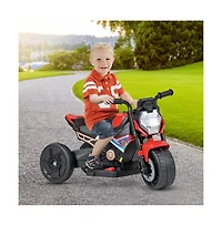 Kids Ride-on Motorcycle 6V Battery Powered Motorbike with Detachable Training Wheels-Red