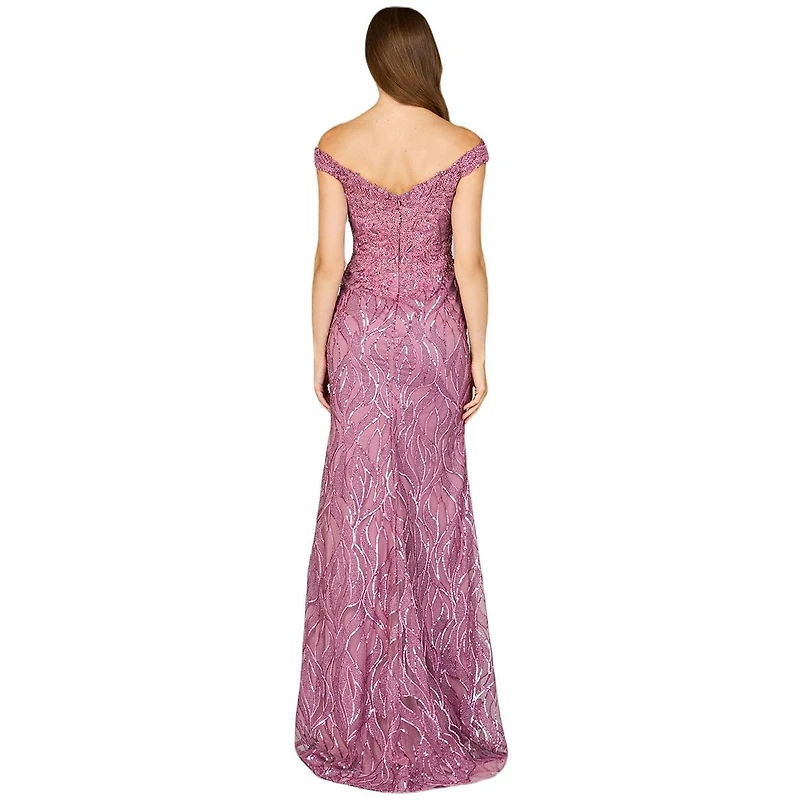 Lara Women's Off Shoulder, Mermaid Lace Gown