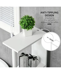 Tall Bathroom Storage Cabinet with Open Shelves and Doors