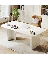 Tribesigns 62.99" Large Desk, Modern Home Office Computer Desk for 1-2 Person, Minimalist Double Pc Writing Table Study Executive