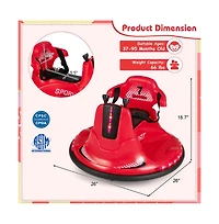 Vebreda 6V Bumper Car for Kids Toddlers Electric Ride On Car Vehicle with 360° Spin-Red