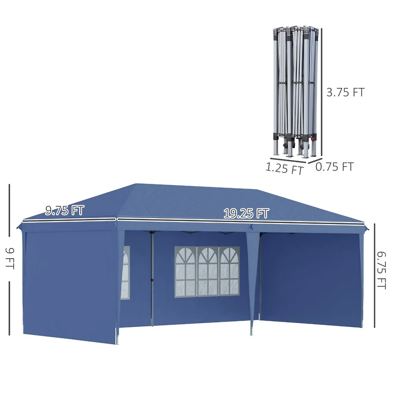 10'x20' Canopy Tent with Sidewalls, Heavy Duty Gazebo for Outdoor Events