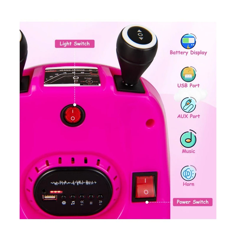 Vebreda 6V Bumper Car for Kids Toddlers Electric Ride On Vehicle with 360° Spin-Red