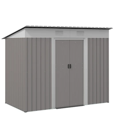 Outsunny 6' x 4' Metal Outdoor Garden Storage Shed w/ Vents,