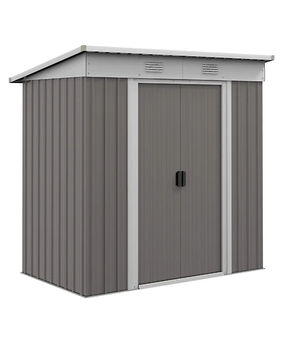Outsunny 6' x 4' Metal Outdoor Garden Storage Shed w/ Vents,