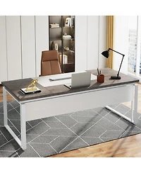 Tribesigns 63" Modern Conference Table with Splicing Board, 5FT Meeting Tables for Home Office, Business Training Seminar Stylish Meta