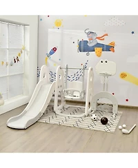 Sugift 6 in 1 Toddler Slide and Swing Set with Ball Games