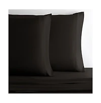 Cariloha Retreat 2-Piece Sateen Pillowcase Set | Black Sand |Standard | Lyocell Material | Breathable, Corner Straps, Extra soft & Cooling