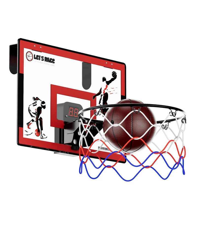 Contixo Slam Dunk Mini Indoor Basketball Hoop Set with 2 Balls - Foldable Over-The-Door Game for Wall, Bedroom, or Office.