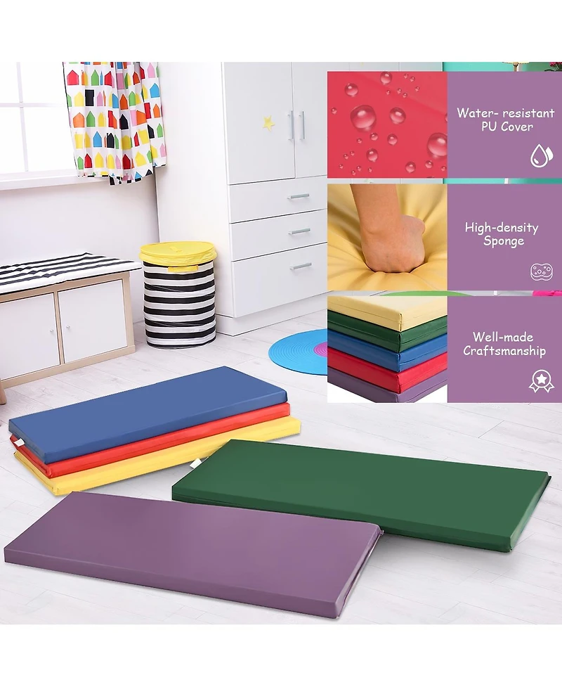 Vebreda 5 Pack 2 Inch Toddler Thick Rainbow Rest Nap Mats