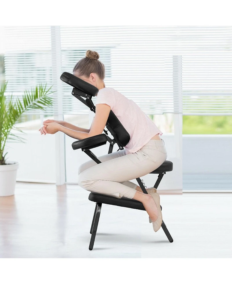 Skonyon Pu Leather Pad Travel Massage Chair with Carrying Bag