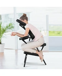 Skonyon Pu Leather Pad Travel Massage Chair with Carrying Bag