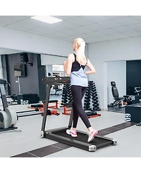 Vebreda Folding Electric Compact Walking Treadmill with App Control Speaker-Silver