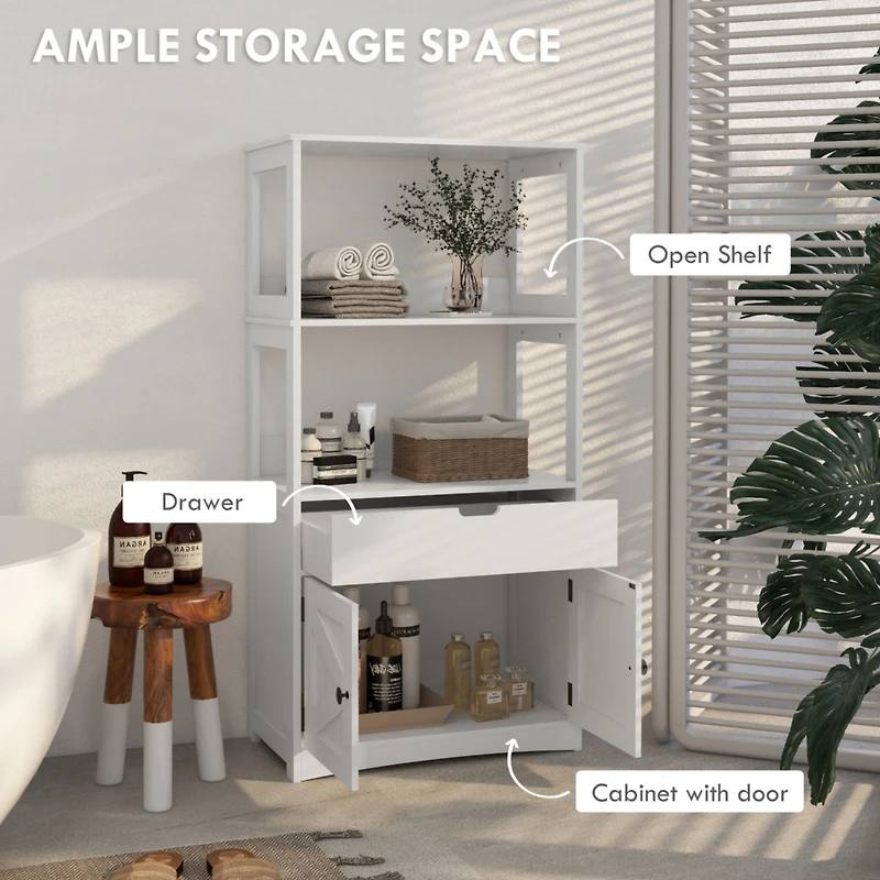 Farmhouse Bathroom Floor Storage Cabinet