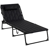 Folding Lounge Set with 5-Level Reclining Back & Padded Seat