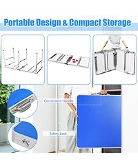 Vebreda 60 Inch Portable Tennis Ping Pong Folding Table with Accessories-Blue