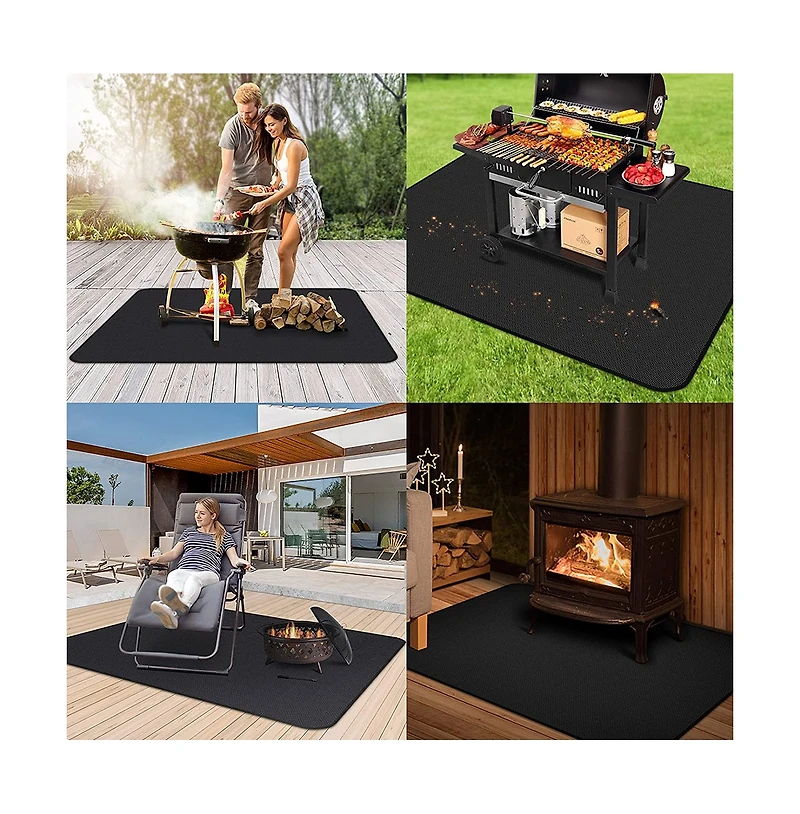 Cowin Under Grill Mat Fire Resistant Oil Proof Reusable 50" x 36"