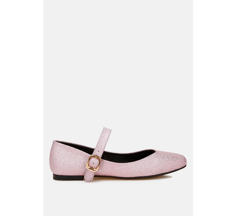 Herma Glitter Pin Buckle Ballerinas Women