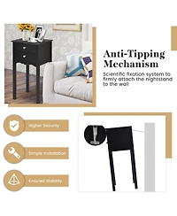 Sugift Side Table End Accent Table with 2 Drawers-White