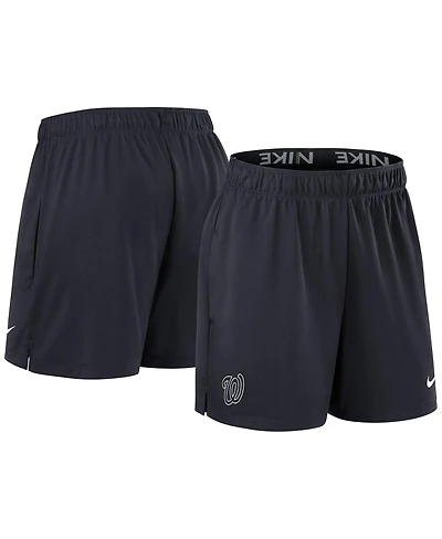 Nike Women's Navy Washington Nationals Authentic Collection Knit Shorts