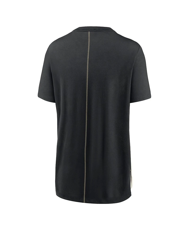 Nike Women's Cream/Black New Orleans Saints Wordmark Tri-Blend T-Shirt