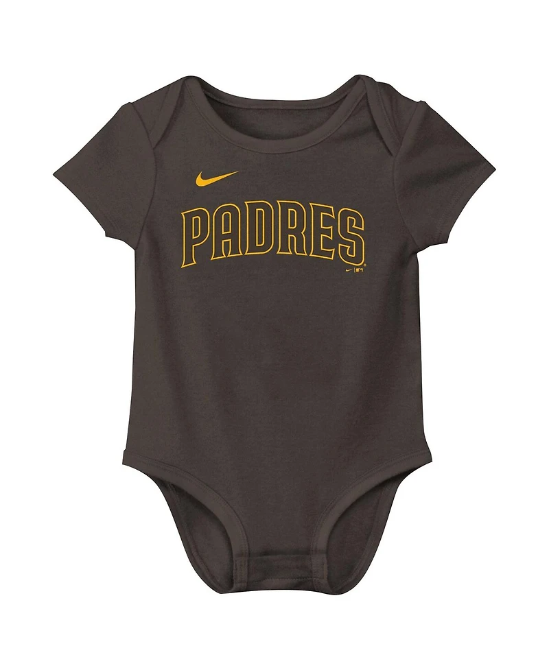 Nike Baby Fernando Tatis Jr. Brown San Diego Padres Fuse Name Number Bodysuit