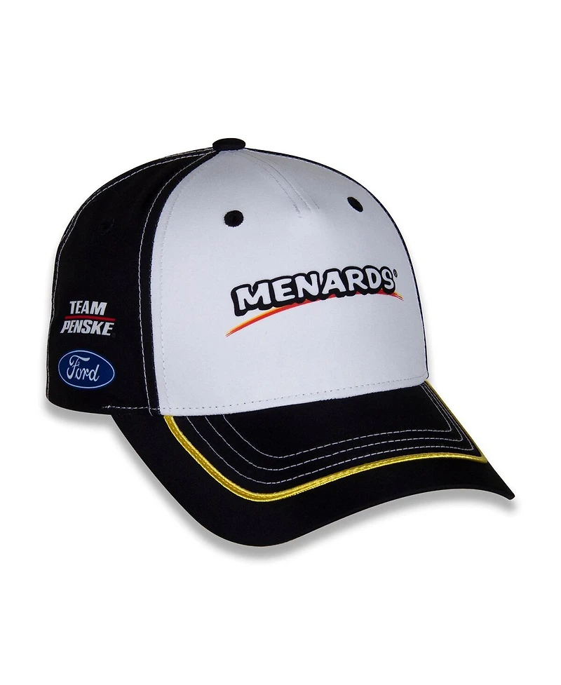 Team Penske Men's White/Black Ryan Blaney Menards Uniform Adjustable Hat