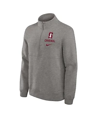 Nike Men's Heather Gray Stanford Cardinal Primetime Club Half-Zip Sweatshirt