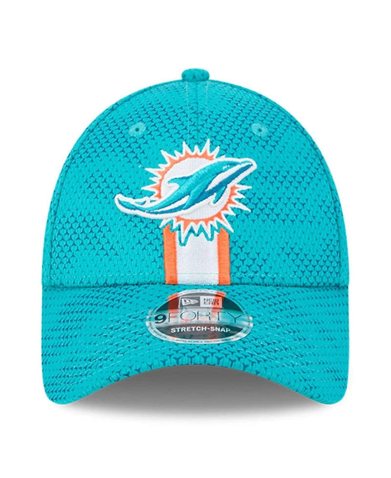 New Era Men's Aqua Miami Dolphins 2024 Sideline 9FORTY Stretch-Snap Hat