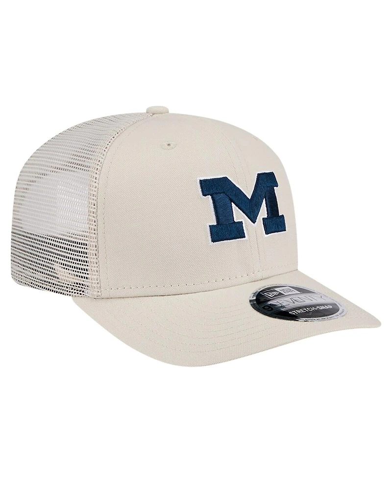 New Era Men's Natural Michigan Wolverines Canvas 9SEVENTY Stretch-Snap Hat