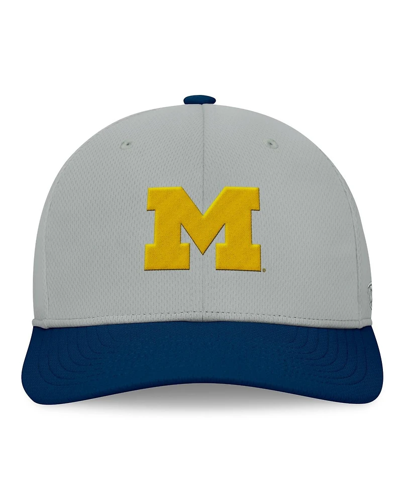 Top of the World Men's Gray/Navy Michigan Wolverines Mick Flex Hat