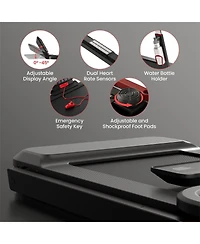 Vebreda 3HP Folding Treadmill with Adjustable Height and App Control-Black