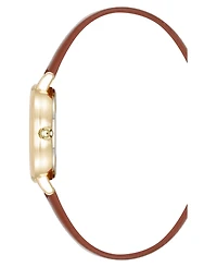 Anne Klein Women's Quartz Easy to Read Leather and Gold-Tone Alloy Metal Watch