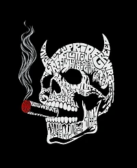 La Pop Art Men's 7 Deadly Sins Skull Word T-Shirt
