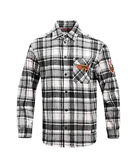 Freeze Max Men's Snoopy Black Peanuts Top Dog Flannel Button-Up Shirt