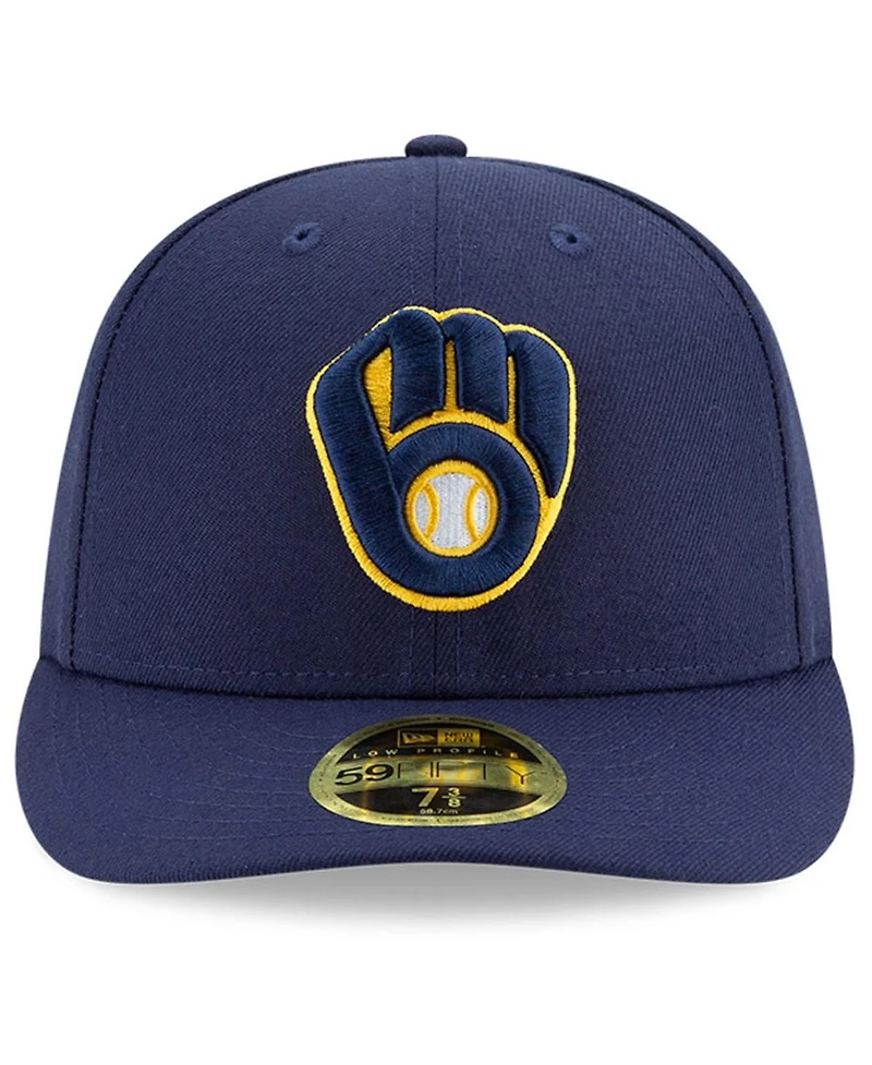New Era Men's Navy Milwaukee Brewers National Baseball Hall of Fame Low Profile 59FIFTY Fitted Hat