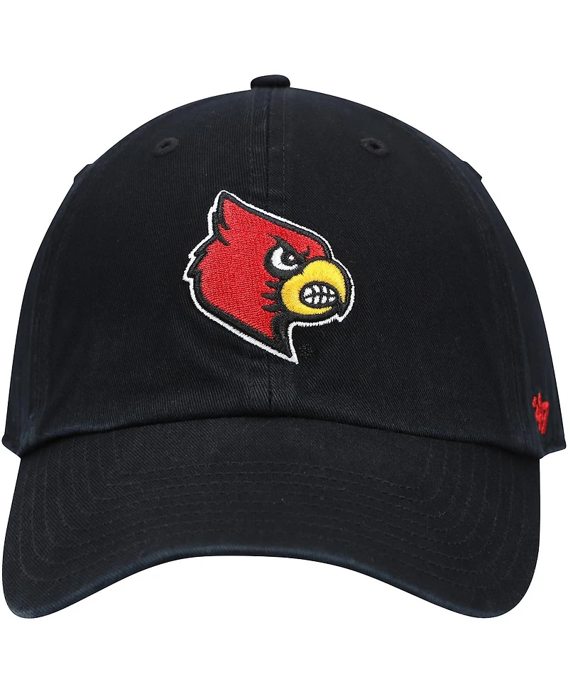 '47 Brand Men's Black Louisville Cardinals Vintage Clean Up Adjustable Hat