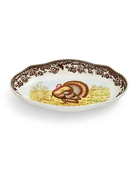 Spode Woodland Turkey Pickle Dish, Set of 2