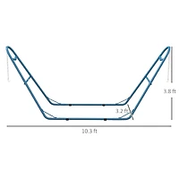 Adjustable Steel Hammock Stand for 9-14ft Hammocks in Blue