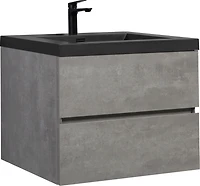 Streamdale Furniture Modern 30" Floating Vanity with Black Quartz Top, Grey