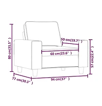 vidaXL Sofa Chair Light Gray 23.6" Microfiber Fabric