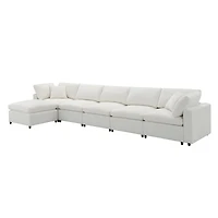 Streamdale Furniture Modern Modular 6-Seat Cloud Sofa Bed with Ottoman