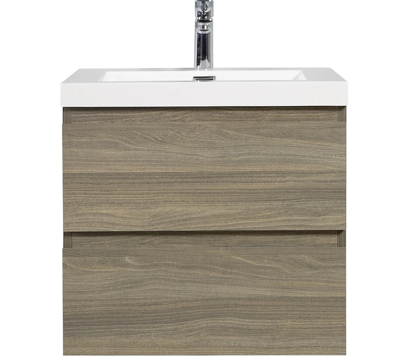 24" Floating Bathroom Vanity with Resin Sink and Soft-Close Drawers