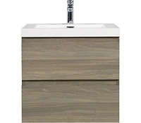24" Floating Bathroom Vanity with Resin Sink and Soft-Close Drawers
