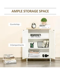 Simplie Fun White Double Door Storage Cabinet