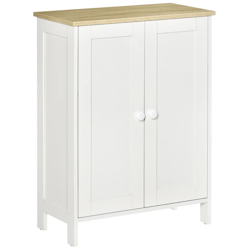 Simplie Fun White Double Door Storage Cabinet