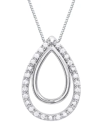 Marsala Diamond Teardrop Halo 18" Pendant Necklace (1/4 ct. t.w.) in Sterling Silver