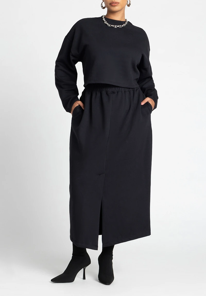 Eloquii Plus Oversized Cropped Sweatshirt