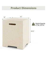 2-in-1 Gas Tank Holder Side Table with Protective Cover